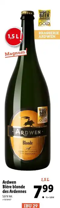 Lidl Ardwen Bière blonde des Ardennes offre
