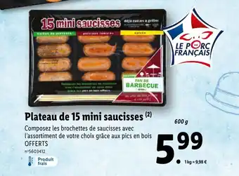 Lidl Plateau de 15 mini saucisses offre