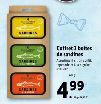 Lidl Coffret 3 boîtes de sardines offre