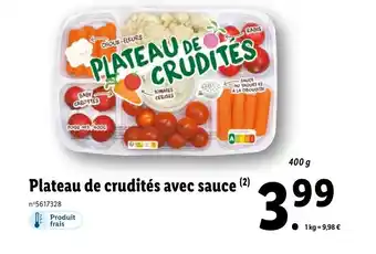 Lidl Plateau de crudités avec sauce offre