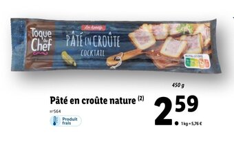 Lidl Pâté en croûte nature (²) offre