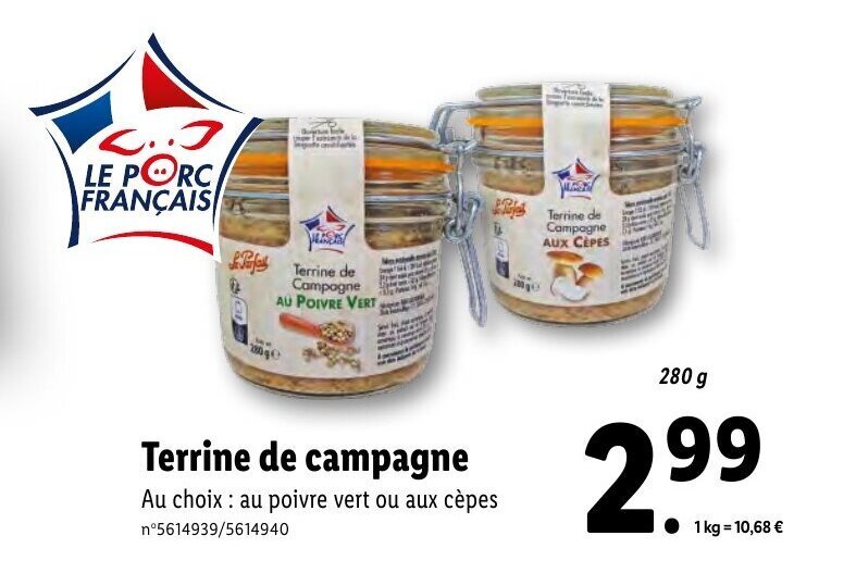Promo Terrine de campagne chez Lidl