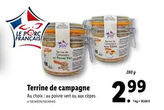 Lidl Terrine de campagne offre
