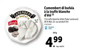 Lidl Camembert di bufala à la truffe blanche d'été (3) offre