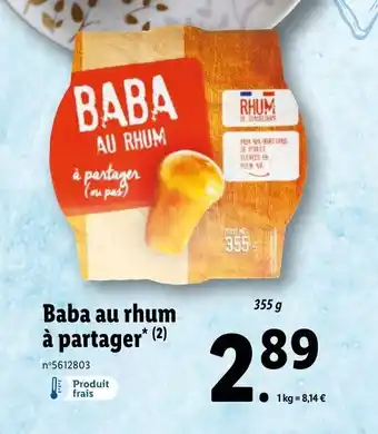 Lidl Baba au rhum à partager* (²) offre