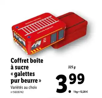 Lidl Coffret boîte à sucre << galettes pur beurre >> offre