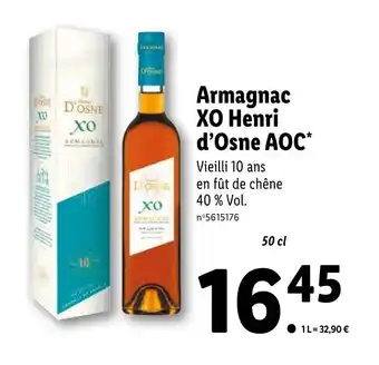 Lidl Armagnac XO Henri d'Osne AOC* offre