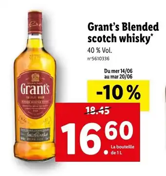 Lidl Grant's Blended scotch whisky* offre