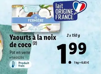 Lidl Yaourts à la noix de coco offre