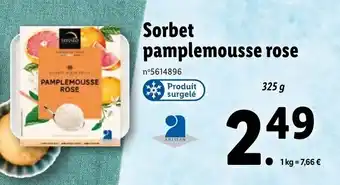 Lidl Sorbet pamplemousse rose offre