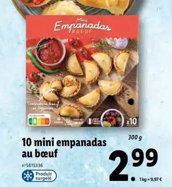 Lidl 10 mini empanadas au bœuf offre