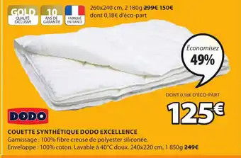 JYSK Couette synthétique dodo excellence offre