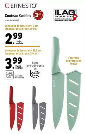 Lidl Couteau Kushino offre