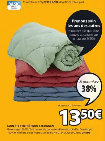 JYSK Couette synthétique stetinden offre