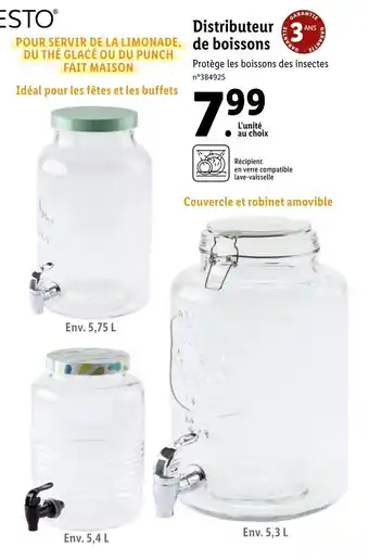 Lidl Distributeur de boissons offre