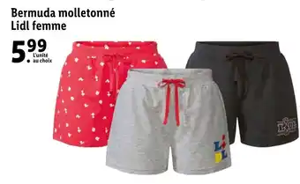Lidl Bermuda molletonné Lidl femme offre
