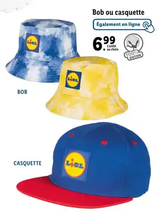 Lidl Bob ou casquette offre