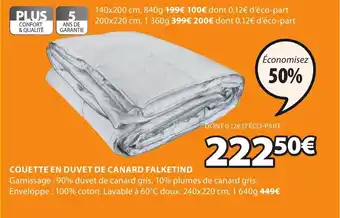 JYSK Couette en duvet de canard falketind offre