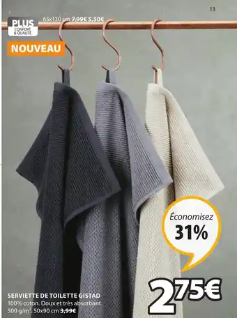 JYSK Serviette de toilette gistad offre