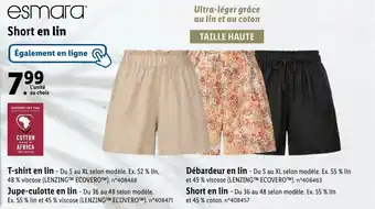 Lidl Short en lin offre