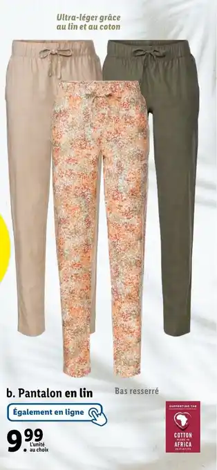 Lidl Pantalon en lin offre