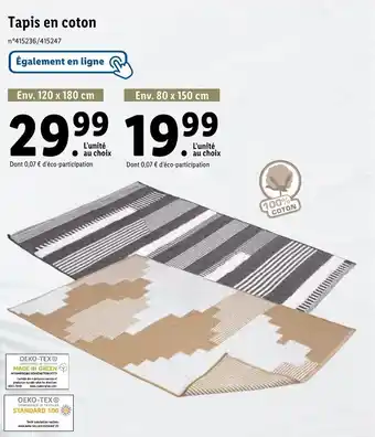 Lidl Tapis en coton offre