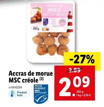 Lidl Accras de morue MSC créole (²) offre