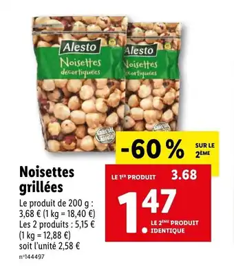 Lidl Noisettes grillées offre