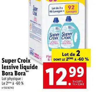 Lidl Super Croix lessive liquide Bora Bora** offre