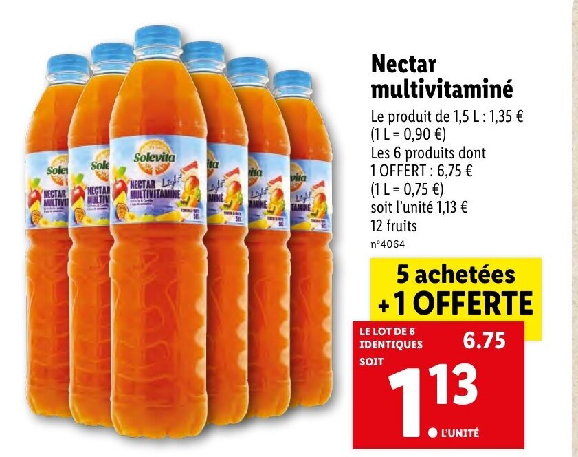 Lidl Nectar multivitaminé offre