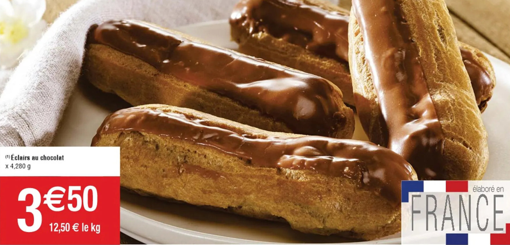Cora (¹) Éclairs au chocolat x 4,280 g offre