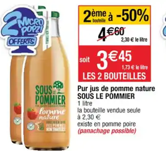 Cora x Carrefour Pur jus de pomme nature offre