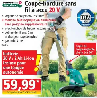 Norma Coupe-bordure sans fil à accu 20 V offre