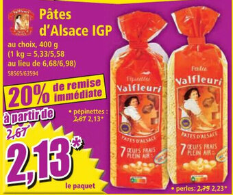 Norma Pâtes d'Alsace IGP offre