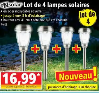 Norma Lot de 4 lampes solaires offre