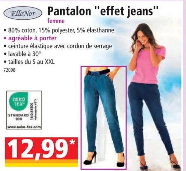 Norma Pantalon "effet jeans" offre