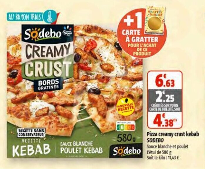 Promo Pizza creamy crust kebab chez Coccinelle Express