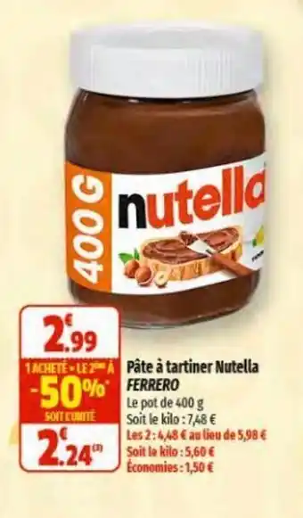 Coccinelle Express Pâte à tartiner Nutella FERRERO offre