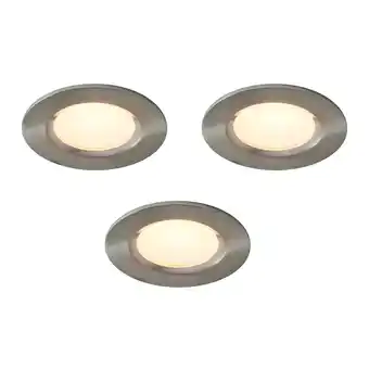 Castorama 3 spot encastrable led intégrée 2 en 1 avec interrupteur colours thorold rond métal chromé brossé ip20 ø 8,5 cm offre