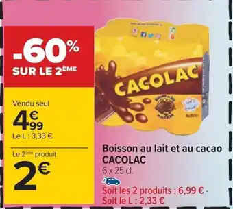 Boisson au lait et au cacao CACOLAC