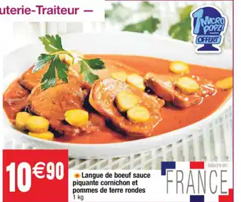 Cora x Carrefour Langue de boeuf sauce piquante cornichon et pommes de terre rondes offre