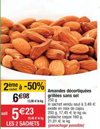 Cora x Carrefour Amandes décortiquées grillées sans sel offre