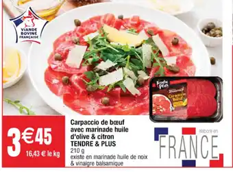 Cora x Carrefour Carpaccio de bœuf avec marinade huile d'olive & citron offre