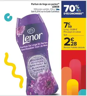 Carrefour Parfum de linge en perles(d) LENOR offre
