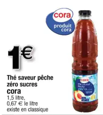 Cora x Carrefour Thé saveur pêche zéro sucres offre