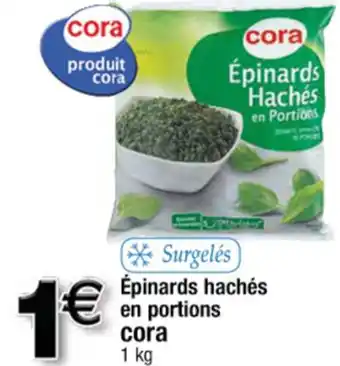 Épinards hachés en portions