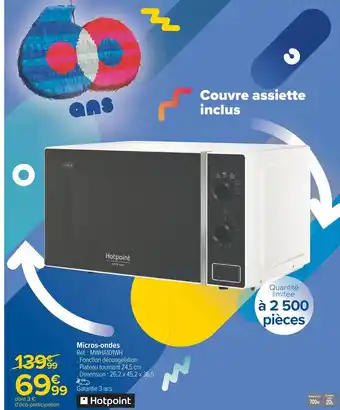 Micros-ondes Réf. : MWHA101WH Fonction décongélation