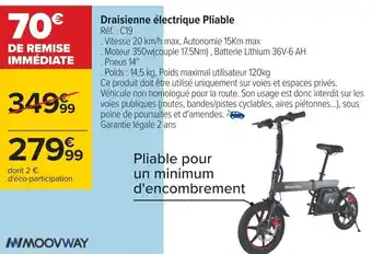 Carrefour Draisienne électrique Pliable Réf. : C19 offre