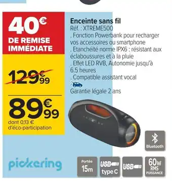 Carrefour Enceinte sans fil Réf. : XTREME500 offre