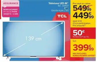 Carrefour Téléviseur LED 4K* offre